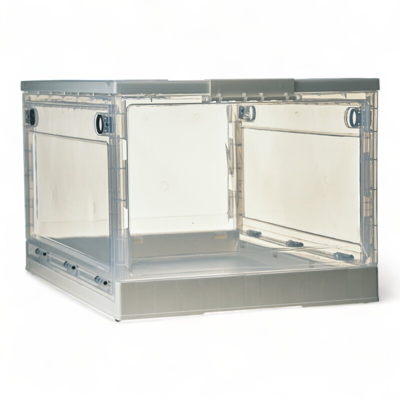 Caja Organizadora Plegable Apilable Plástico Transparente Xl Sin Color