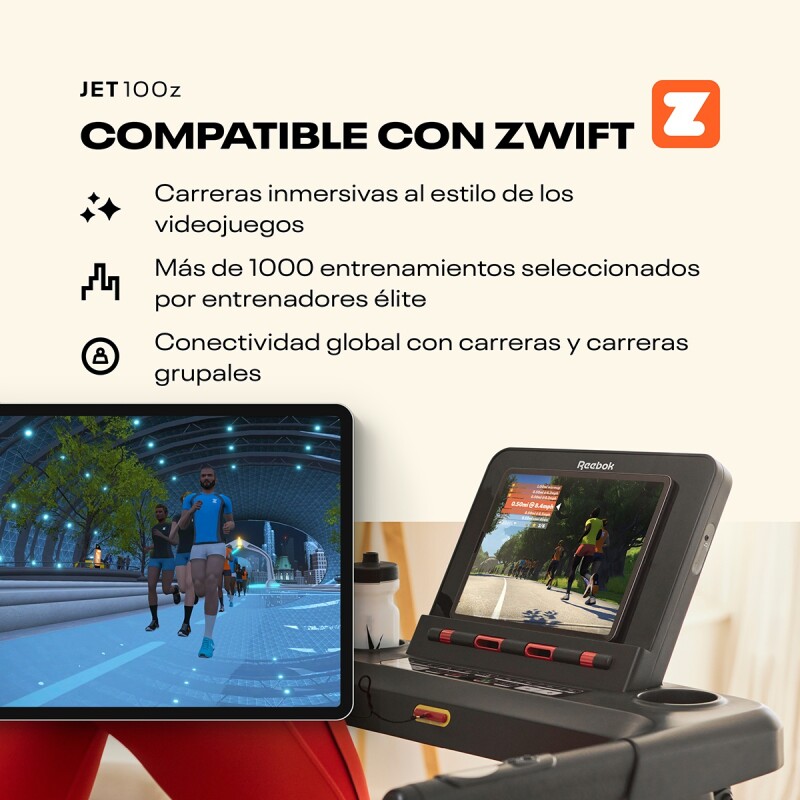 Caminador Eléctrico Plegable Reebok Jet 100Z 2Hp 18 Km/H Negro