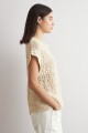 Chaleco cinta calado beige