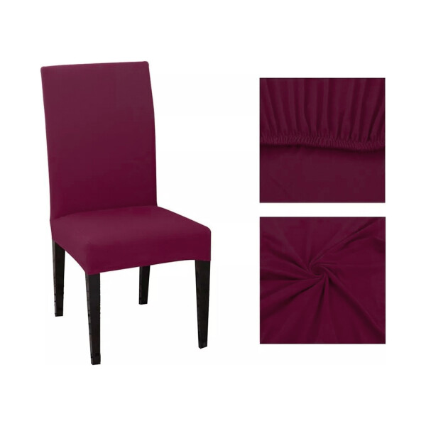 Funda Cubre Sillas Universal Comedor Elastizada Lavable X4 Variante Color Rojo Oscuro 1