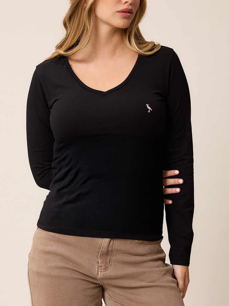 T-SHIRT M/L NOAN POLANCO - Negro 
