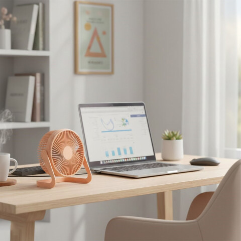 Ventilador De Escritorio Portatil Inclinable 14,5 Cm Usb Color Rosa