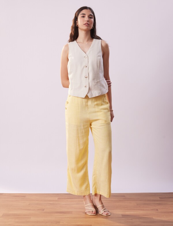 Capri Lino Botones AMARILLO