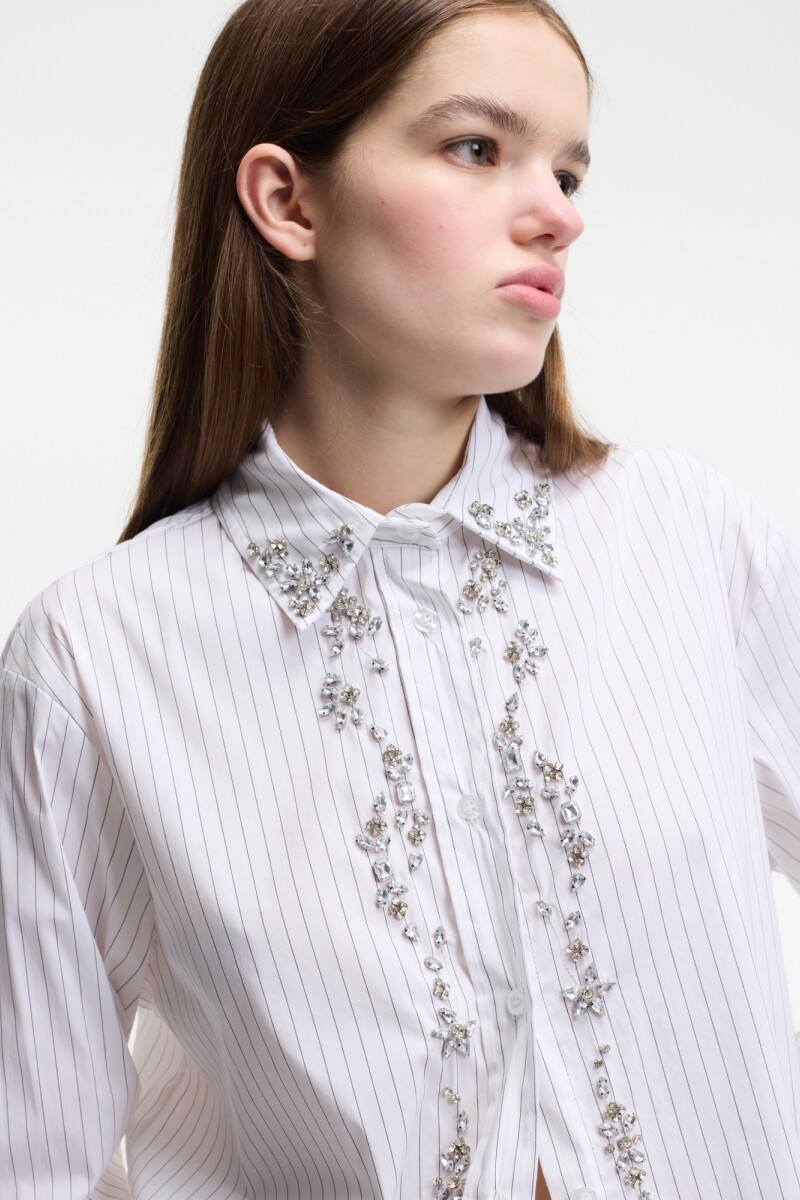 CAMISA APLIQUES Blanco