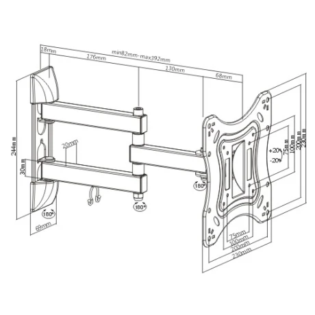 Soporte Móvil para Tv Lcd Led 23-42 20KG 001