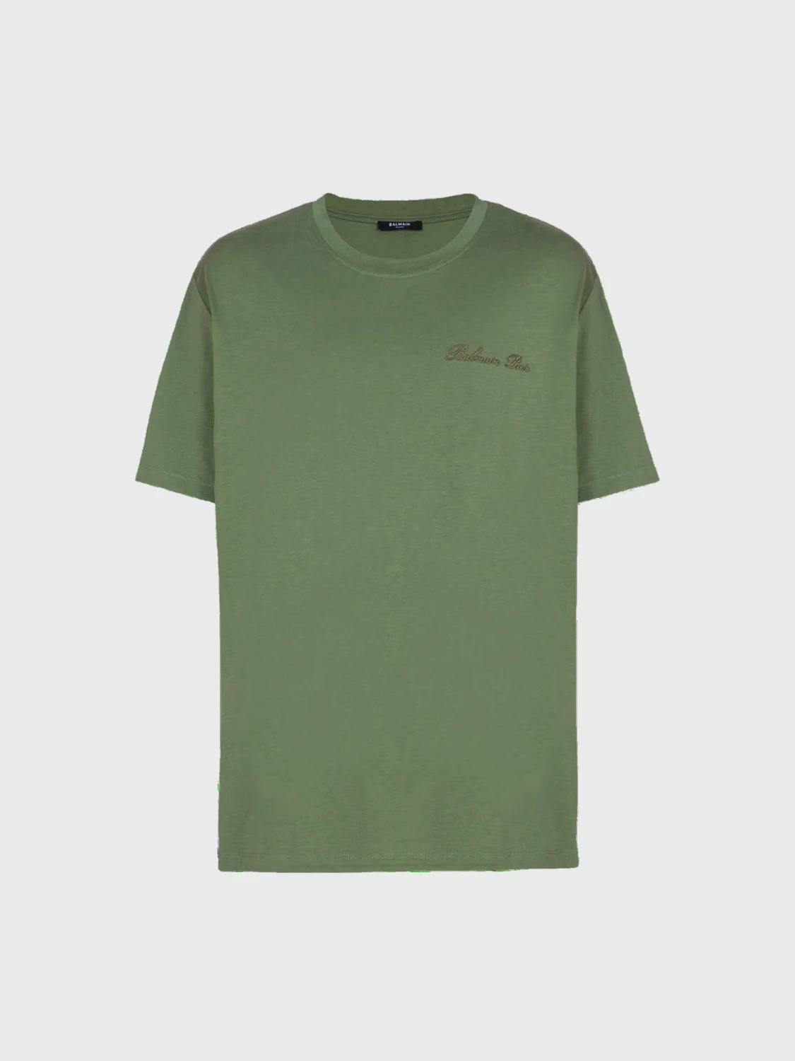 Balmain - Remera de corte holgado con discreto bordado Balmain signature Verde