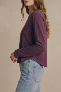 Remera Algodon Lavado Burdeos