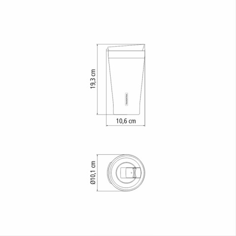 Vaso térmico negro con tapa 550ml. "EXATA" TF6712