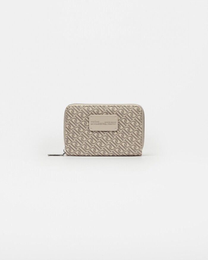 Billetera Monogram en efecto cuero Natural