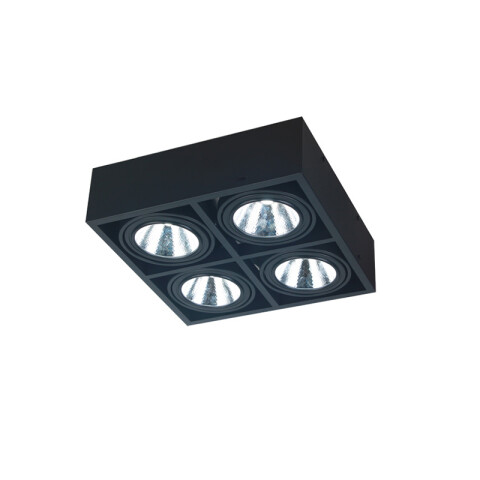 Lámpara de techo prisma rectangular negro 4xAR111 IX9387