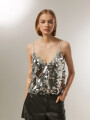 Musculosa Carmin Plateado