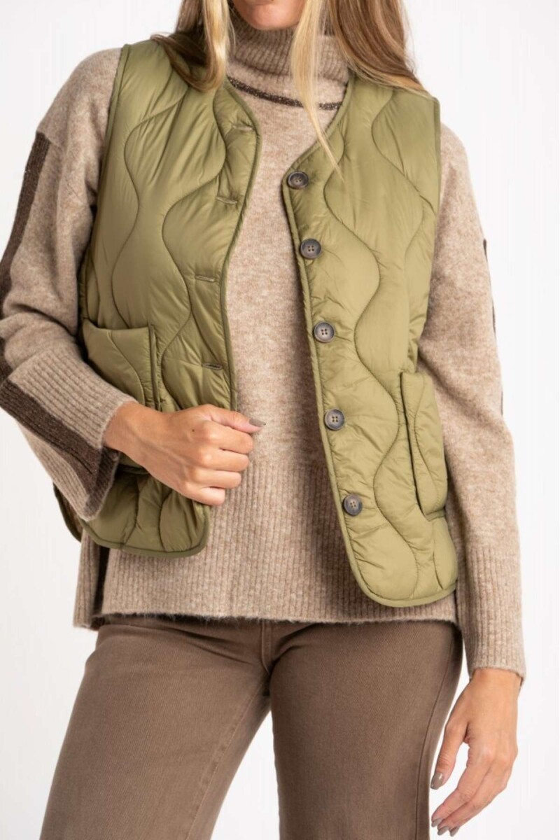 Chaleco Capitoneado Reversible - Oliva 