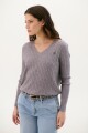BUZO ESCOTE V L GRIS