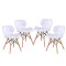 Set X4 Silla Victoria Eames acolchonada BLANCO