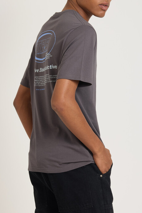 T-SHIRT M/C CROUD DIXIE Gris Oscuro