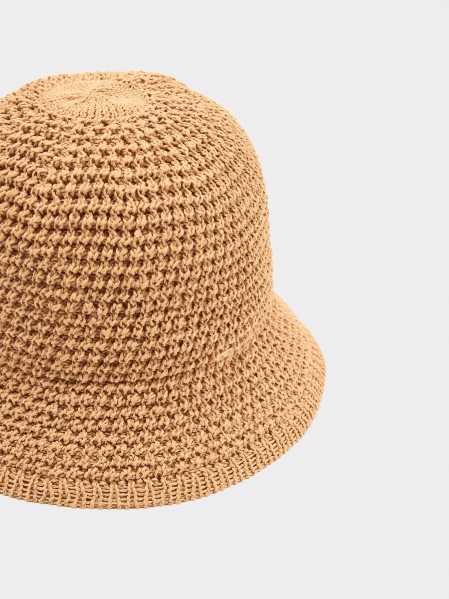 Sombrero Bucket De Punto natural
