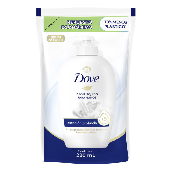Jabón Líquido para Manos Nutrición Profunda Repuesto 220 ml – Dove Jabón Líquido para Manos Nutrición Profunda Repuesto 220 ml – Dove