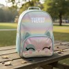 Mochila Escolar Trendy diseño Gatito Verde Agua