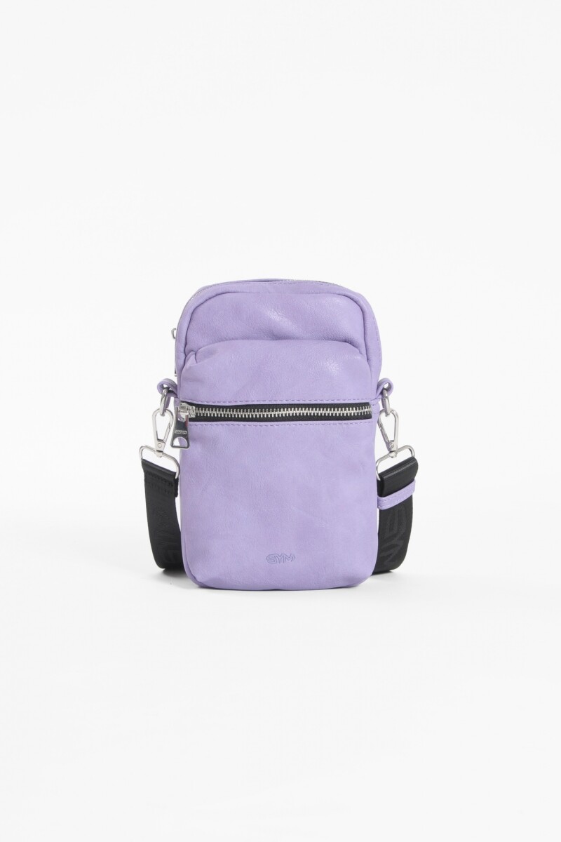 Porta celular con bolsillo lila