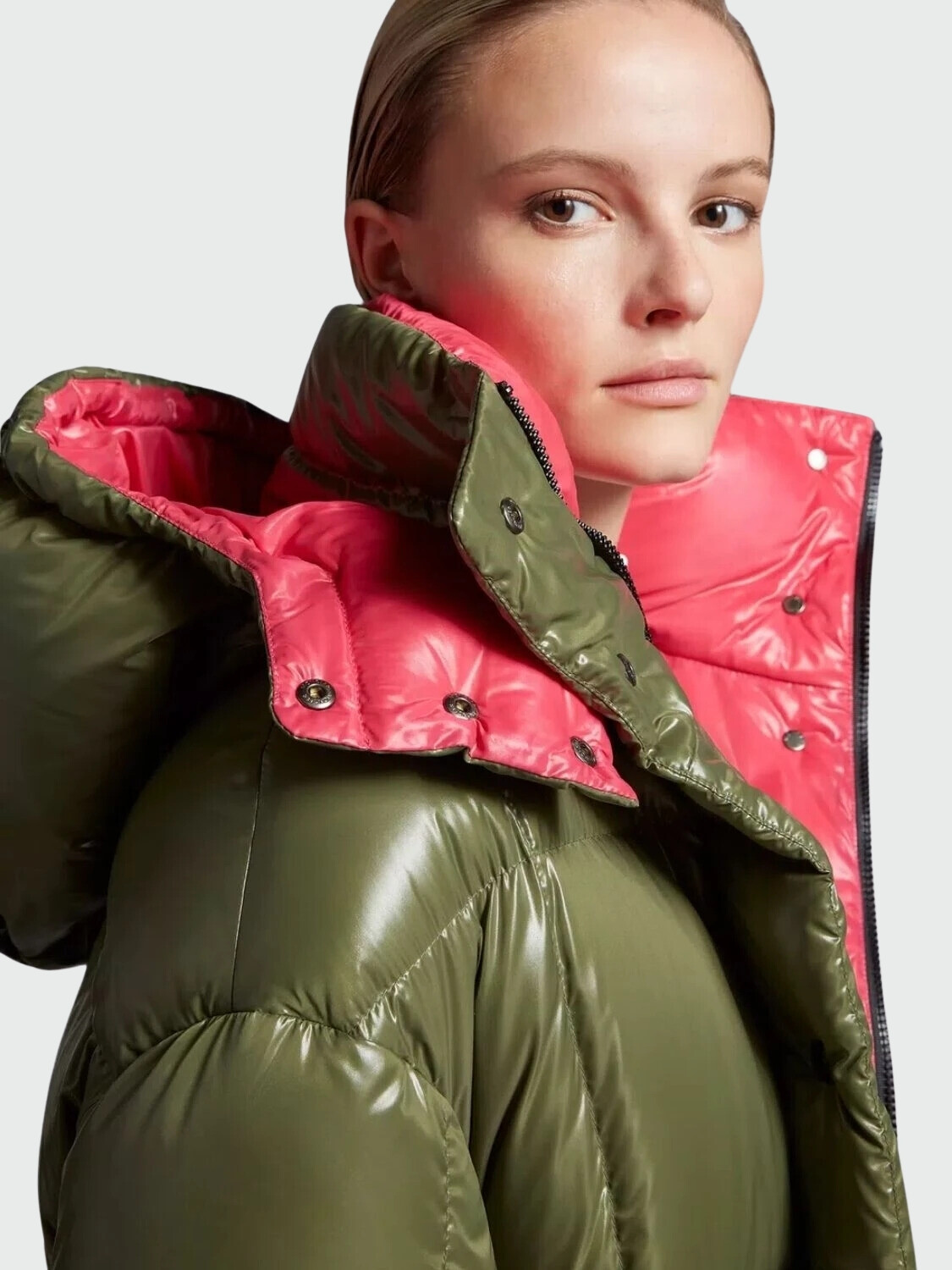 Moncler -Chaqueta larga con capucha desmontable, PARNAIBA Verde