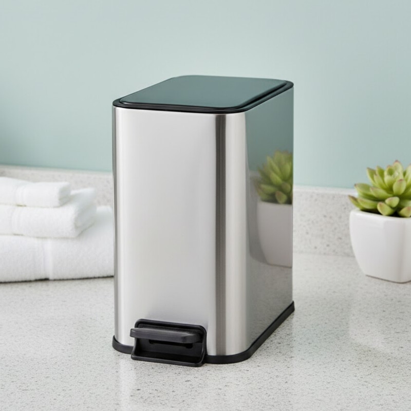 Papelera 5lt con pedal inox INOX