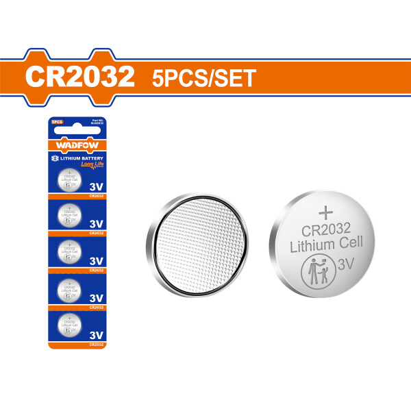 PACK PILA CR2032 3V WADFOW WJX2K32 PACK X 5 UNIDADES PACK PILA CR2032 3V WADFOW WJX2K32 PACK X 5 UNIDADES
