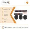 Set 2 Mancuernas Lumax + Barra 2 en 1 + 30kg Discos Pesas Rojo