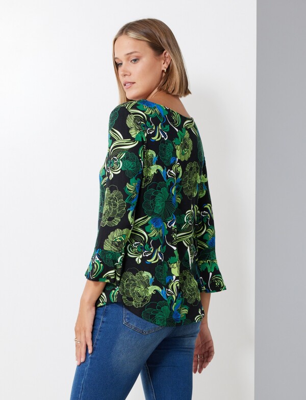 Remera Printed MULTI/VERDE