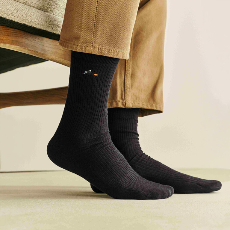 Medias Cotton Rib Black