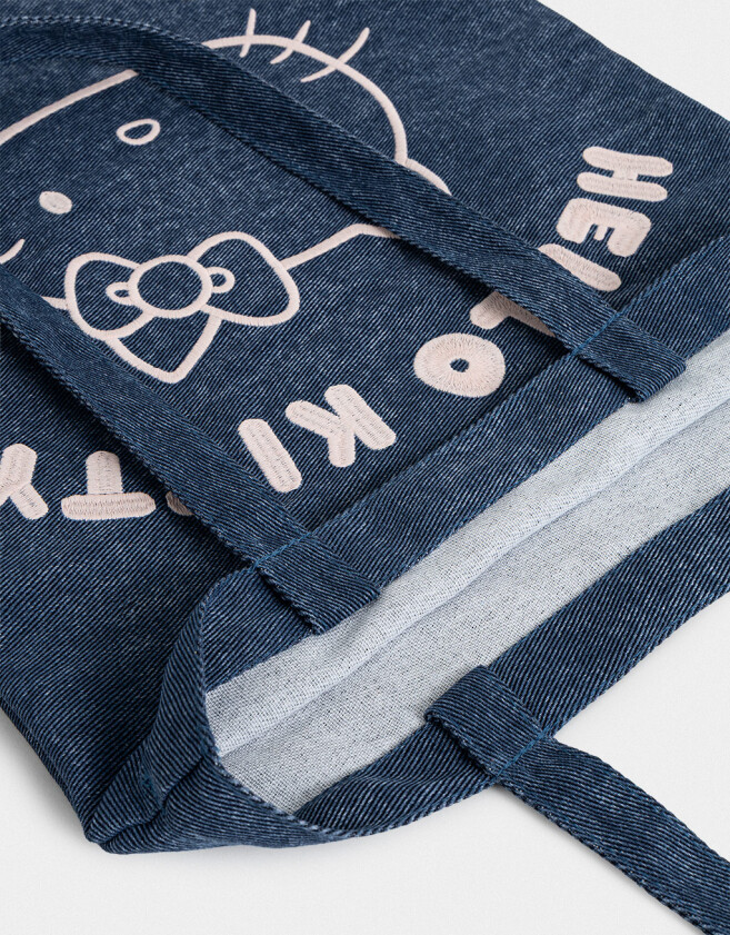 Marroquinería Licencias Tote Bag Denim "hello Kitty" - Combinacion Multicolor