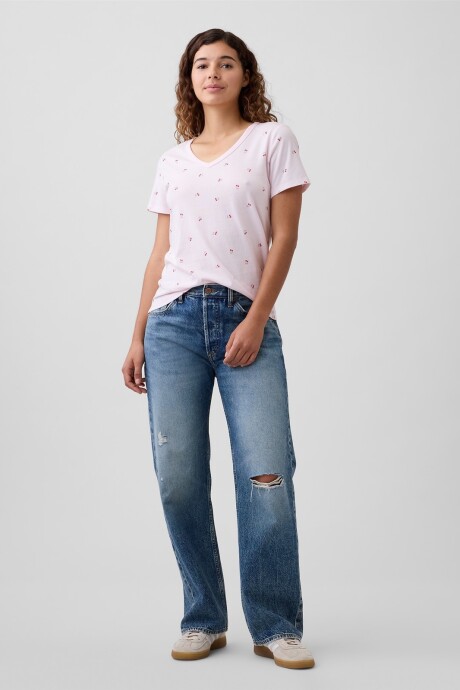 Remera Estampada Mujer Cherry Print