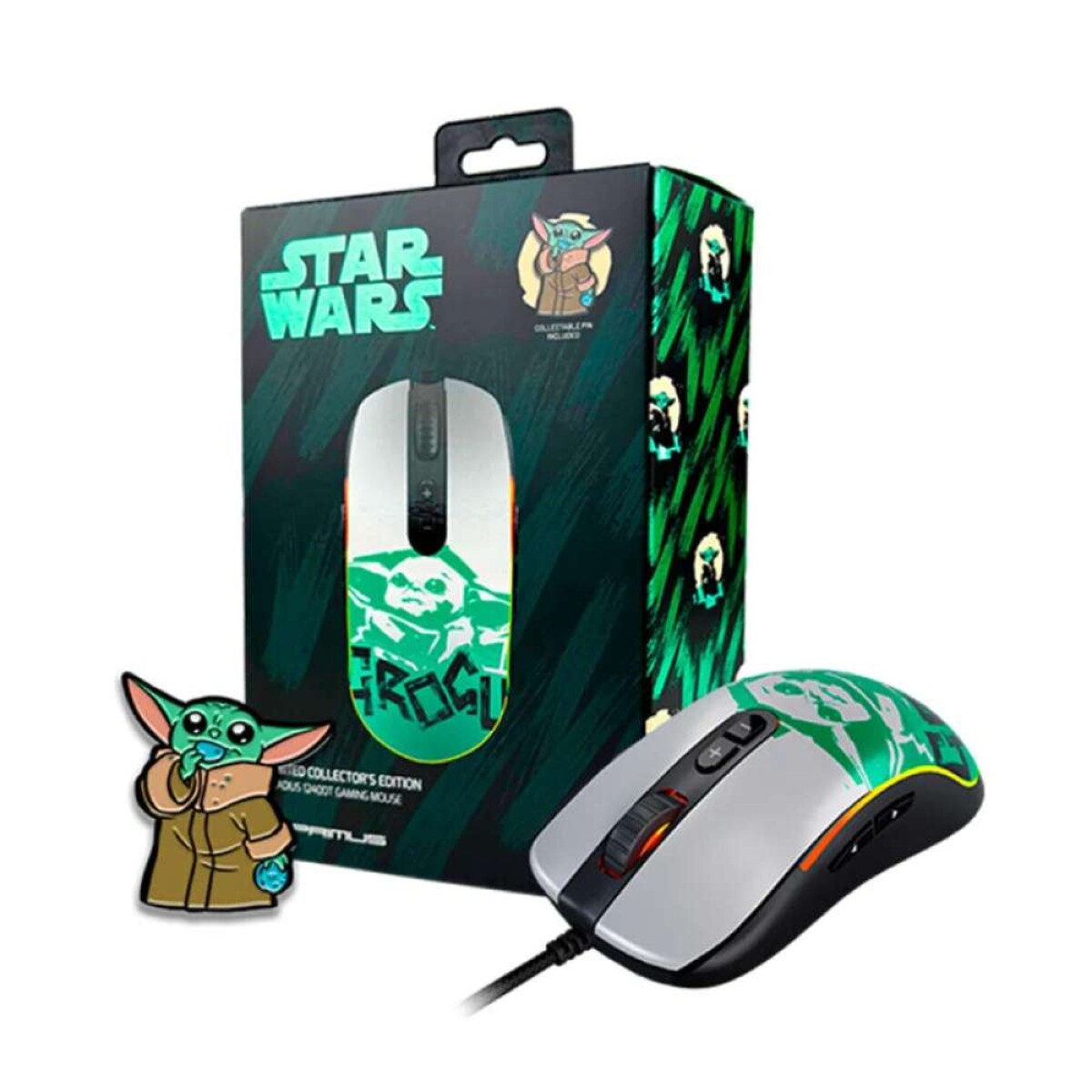 Mouse Inalámbrico Star Wars Grogu - Pin Incluido 