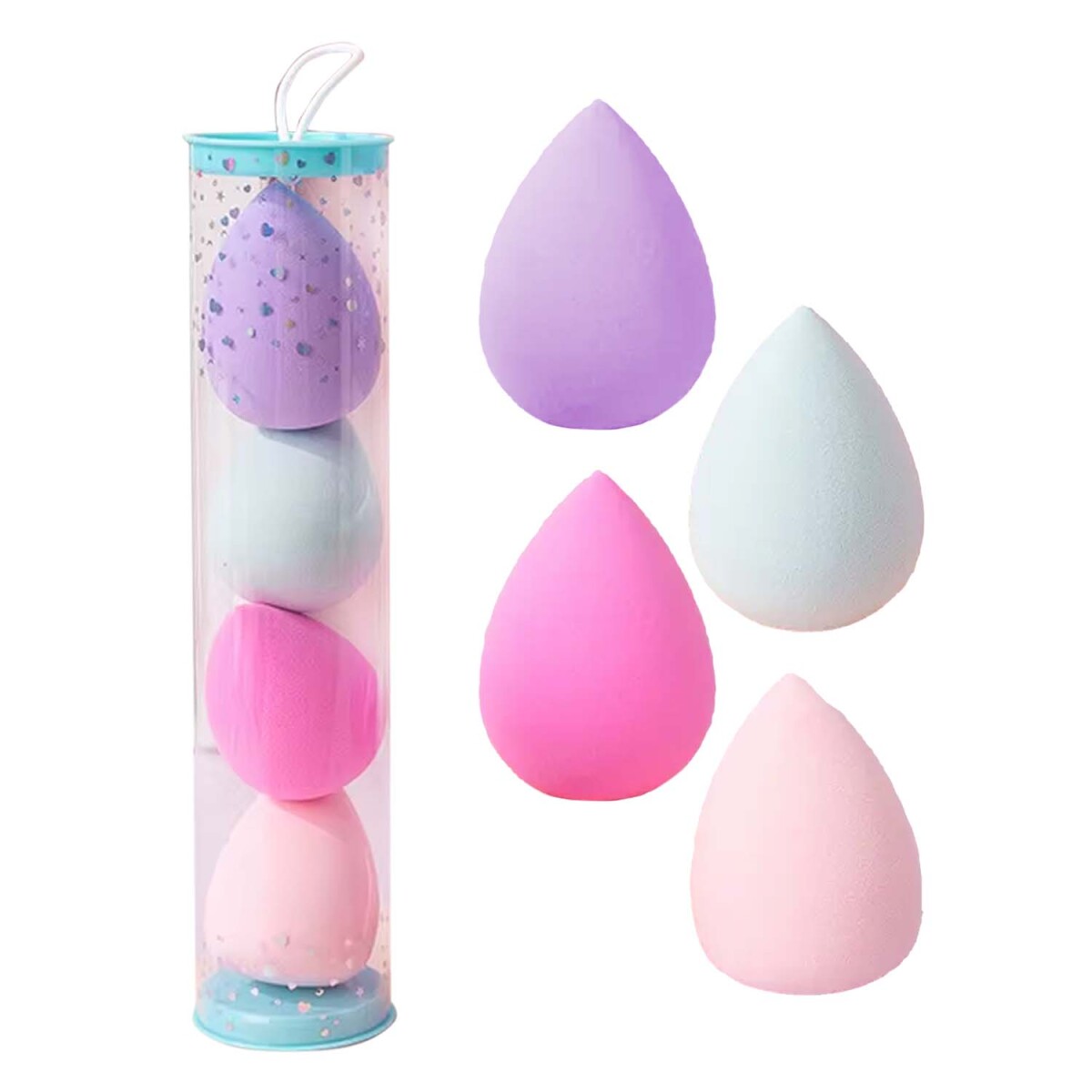 Set de 4 esponjas para Difuminar Maquillaje - Verde Agua 