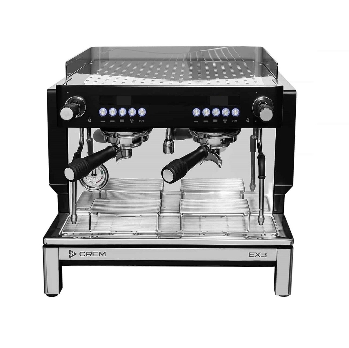 Máquina de café expreso y capuccino automática de 2 grupos negra