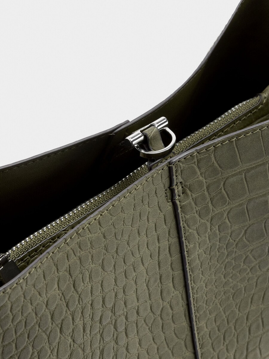 Bolso De Hombro Con Grabado Animal verde