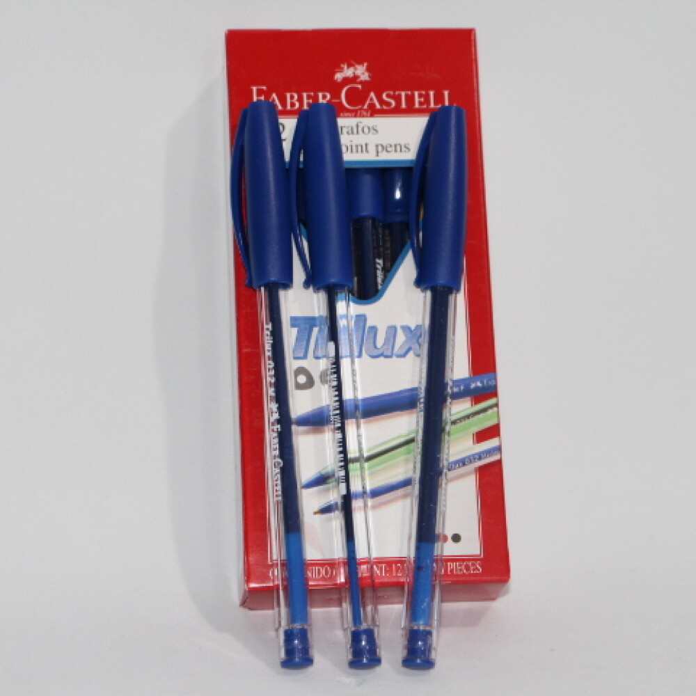 BOLIGRAFO FABER TRILUX CAJA X 12 UNIDADES COLOR AZUL BOLIGRAFO FABER TRILUX CAJA X 12 UNIDADES COLOR AZUL