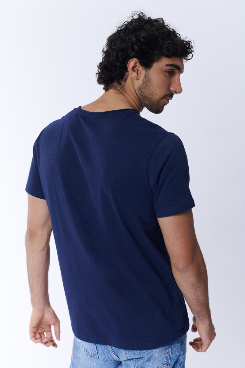Remera Slub Azul Marino
