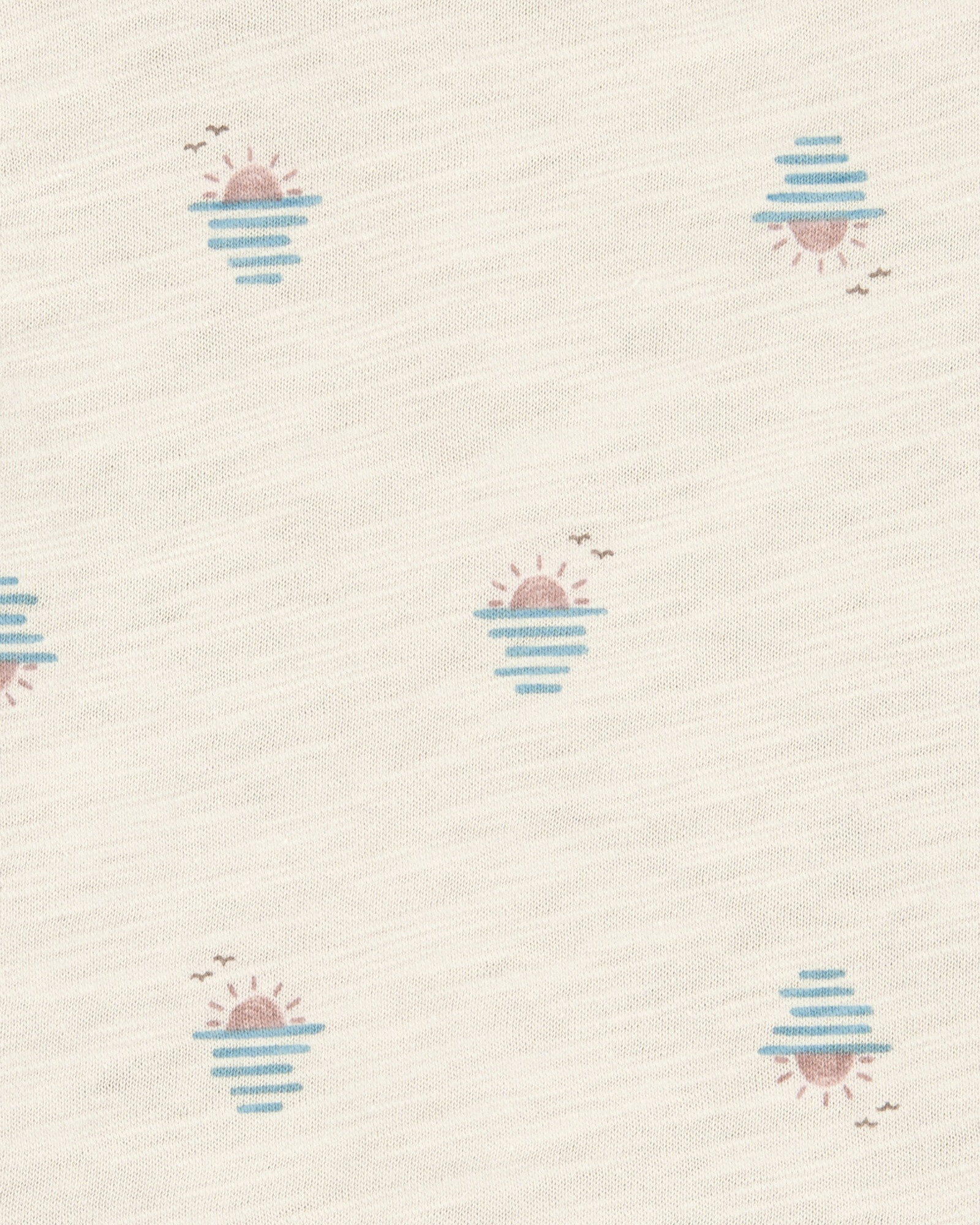 Set dos piezas de algodón, enterito corto y remera, diseño atardecer Sin color