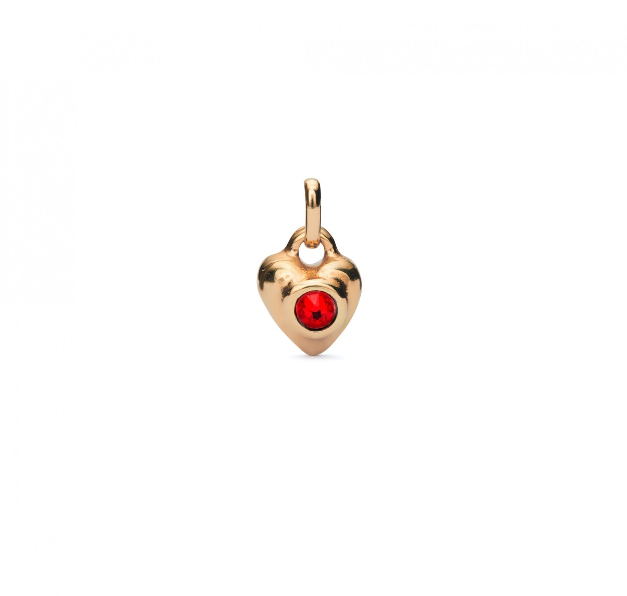 CHARM DE ALEACIÓN DE METALES BAÑADOS EN ORO 18K CON CRISTAL ROJO - Charm 