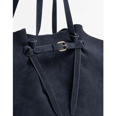 Cartera Shopper Con Bolso Azul marino