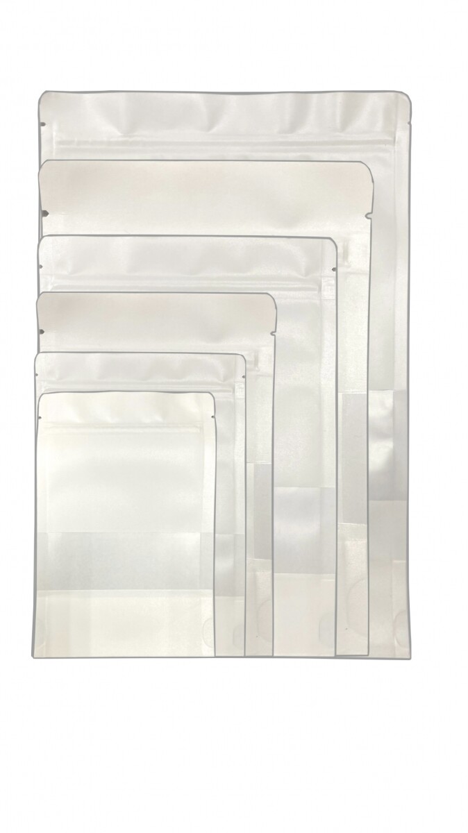 Bolsa Kraft con Cierre y Visor 4 16x22 - Unidad Blanca 