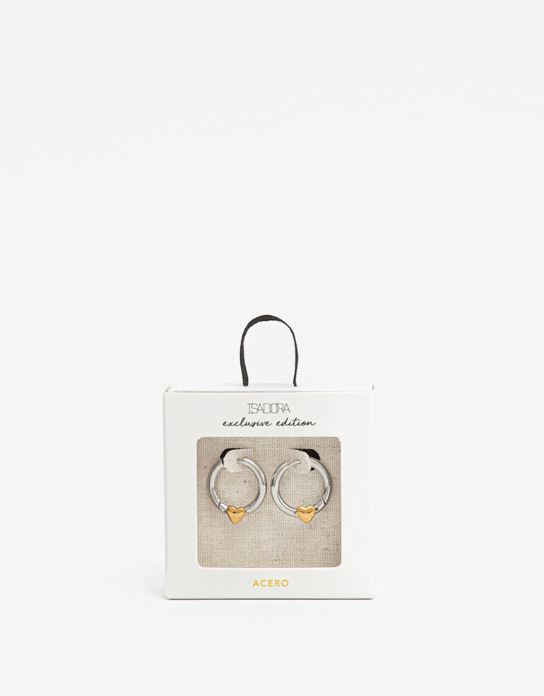 Aros Argollas Metal Aros Argolla De Acero Mixplating - Combinacion Bicolor