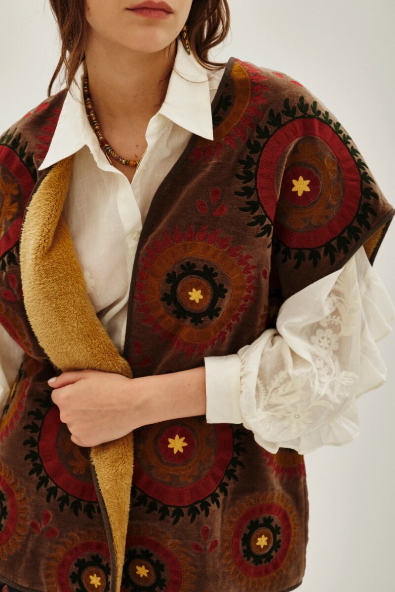 Chaleco Dupatta Marron