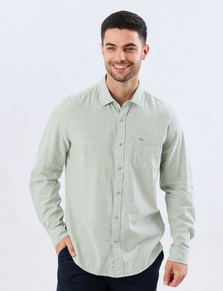 CAMISA LISA DE LINO Menta