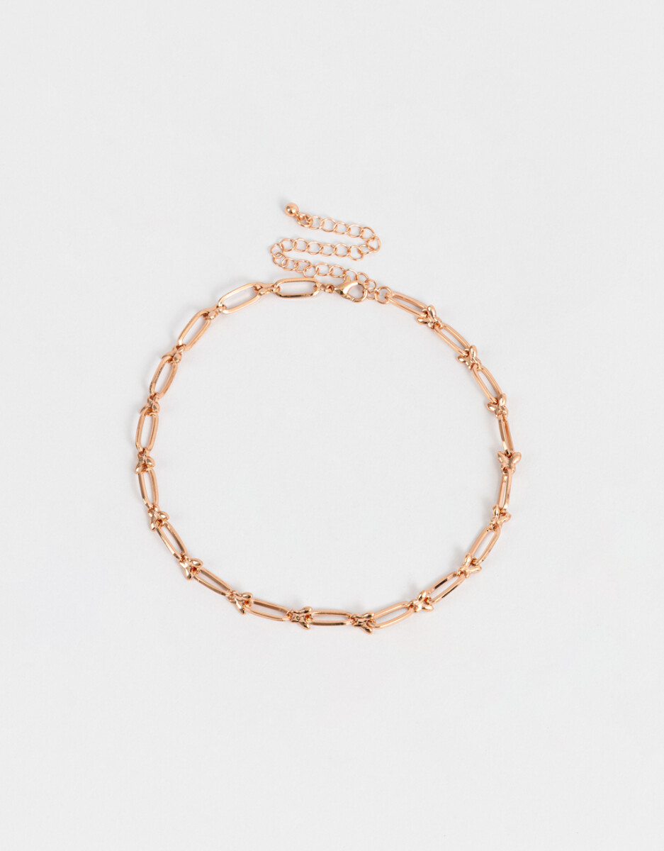 Collar Mariposa Bañado En Oro Rosa 