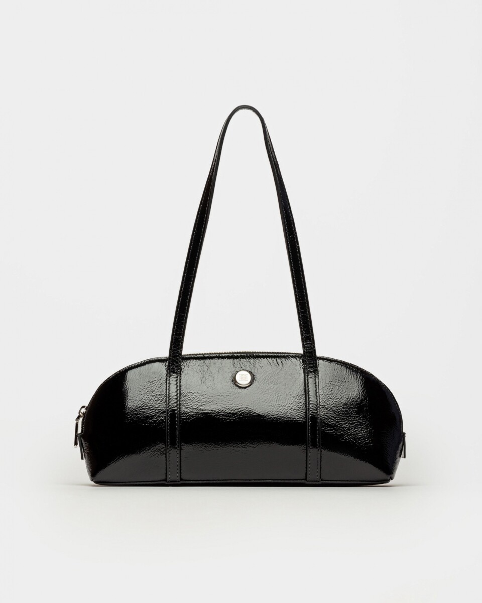 Cartera al hombro Bonnie en cuero charol - Negro 