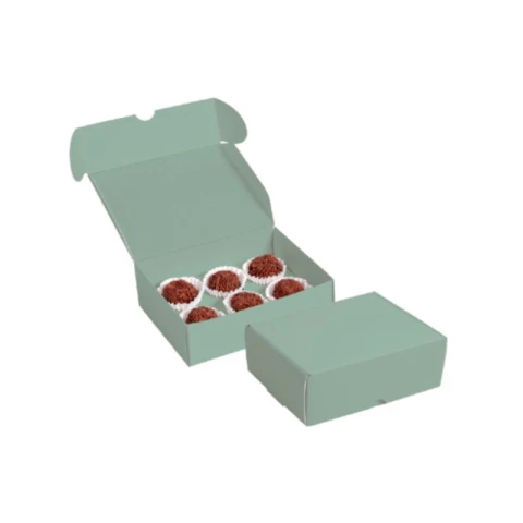 Caja para Brigadeiros Salvia 9x9x4 cm x10 Caja para Brigadeiros Salvia 9x9x4 cm x10