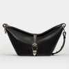 Bolso Bambu En Cuero Graneado Negro