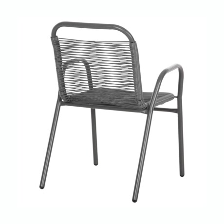 SILLA RATTAN SC-018R Silla De Jardín RUSTICO SC-018R Símil Rattan Estructura De Acero - Negro