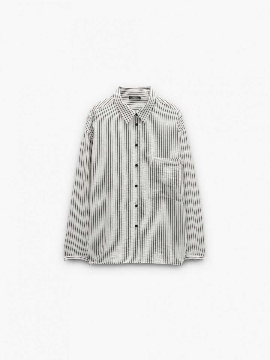 Camisa Con Rayas crudo